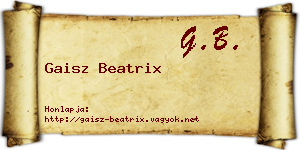 Gaisz Beatrix névjegykártya